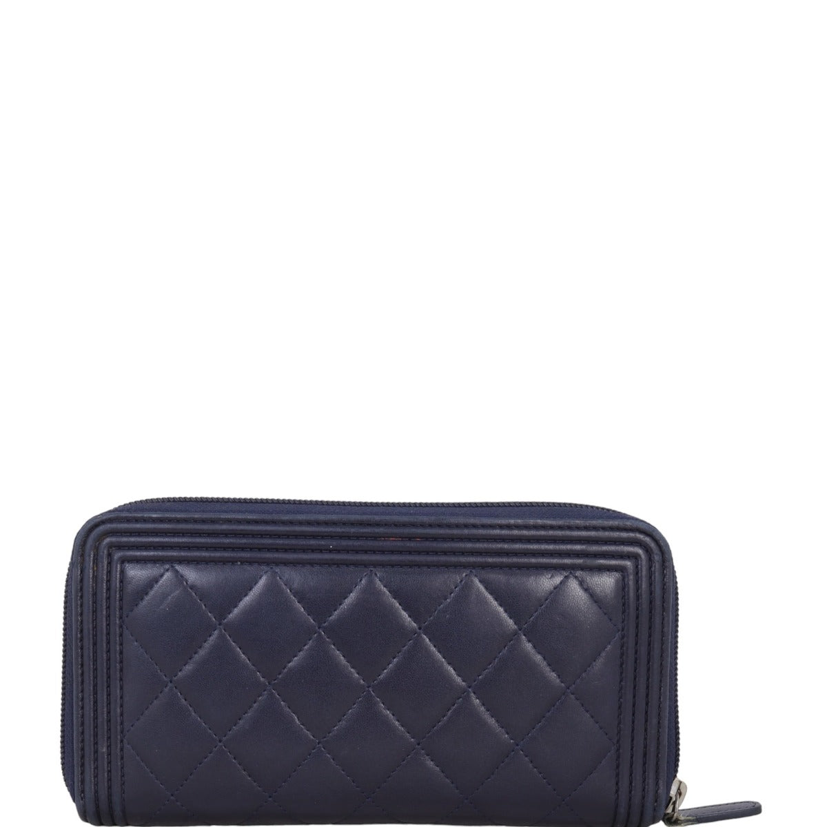 Chanel Boy Long Zipped Wallet | Navy Blue