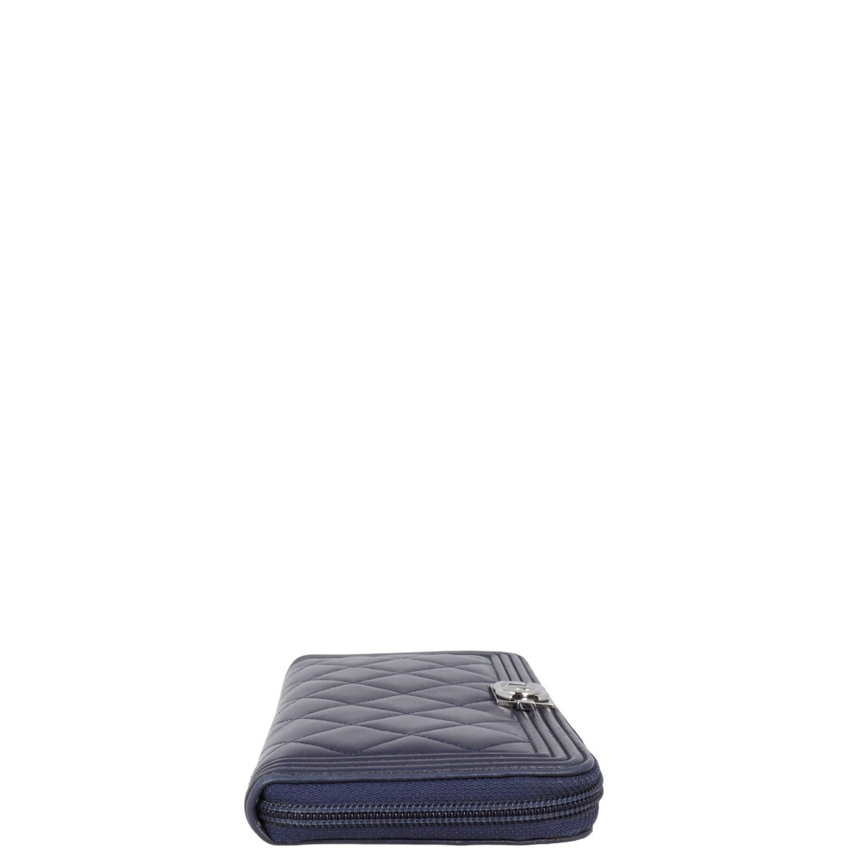 Chanel Boy Long Zipped Wallet | Navy Blue