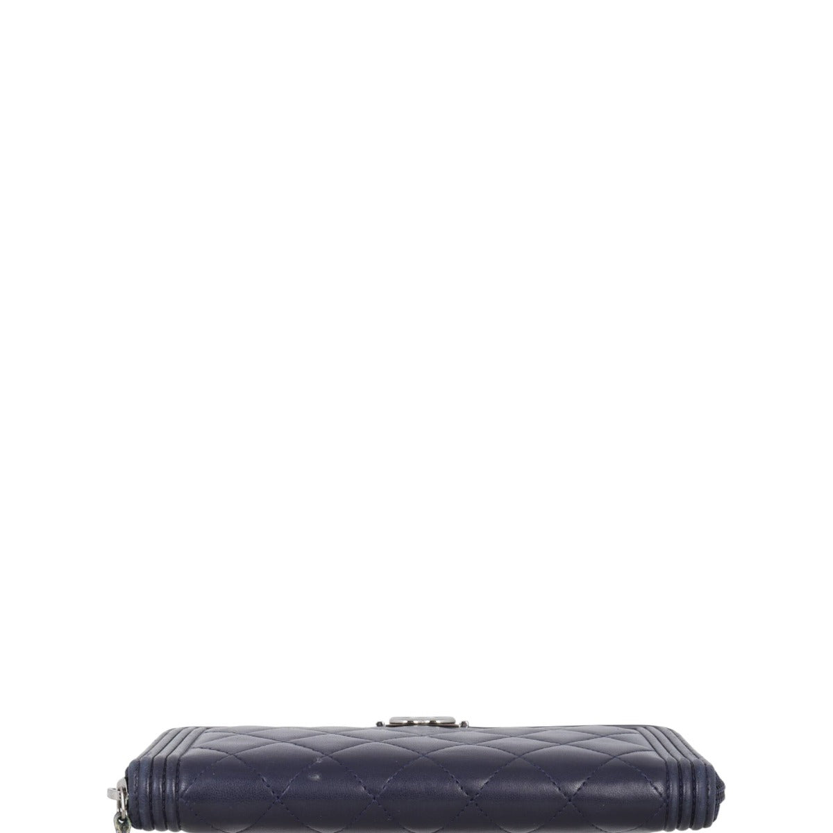 Chanel Boy Long Zipped Wallet | Navy Blue