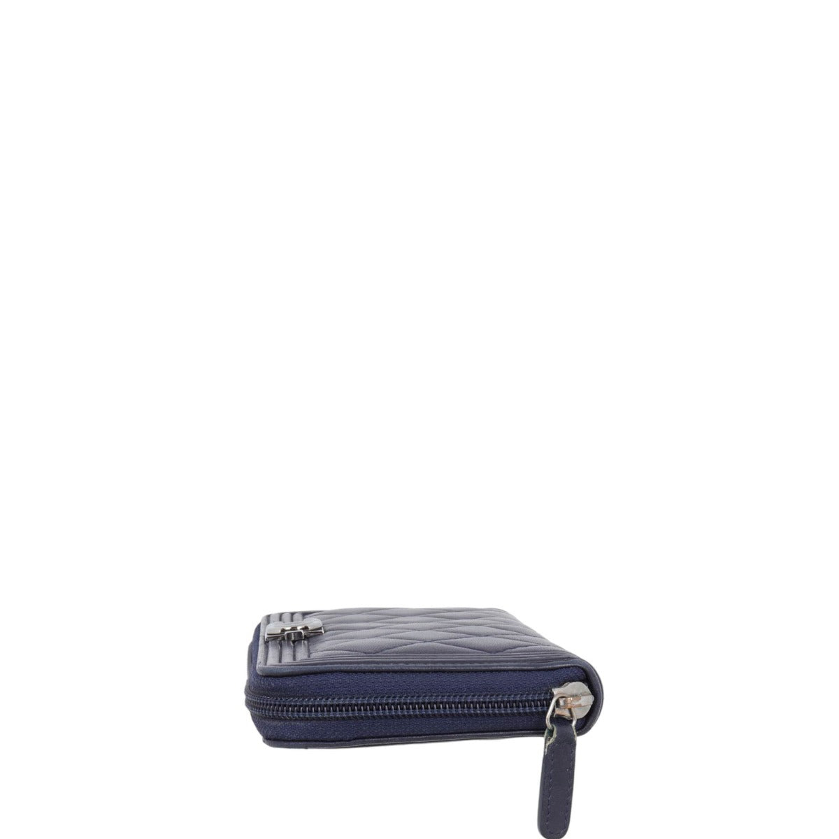 Chanel Boy Long Zipped Wallet | Navy Blue