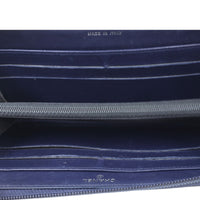 Chanel Boy Long Zipped Wallet | Navy Blue