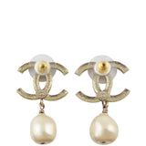 Chanel CC Pearl Drop Earrings Back