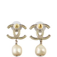Chanel CC Pearl Drop Earrings Back