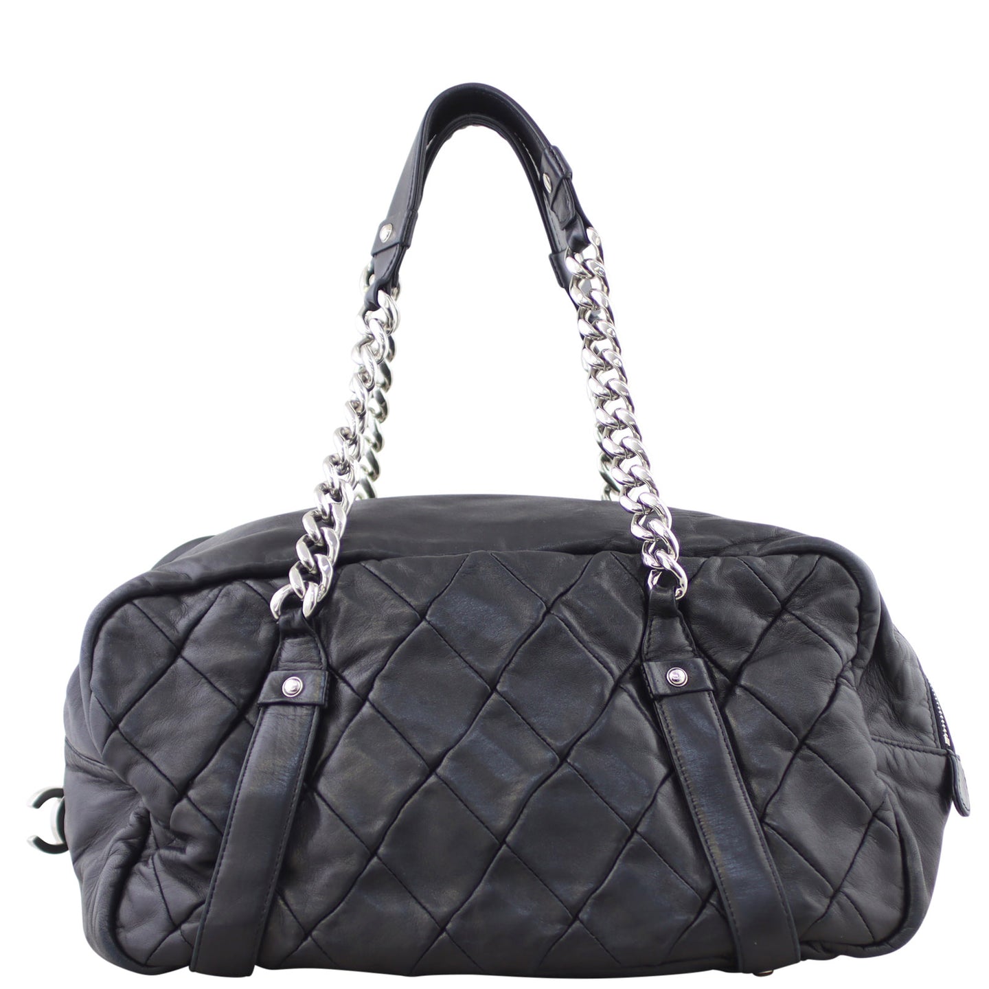 Chanel Diagonal Zip Bowler Bag front