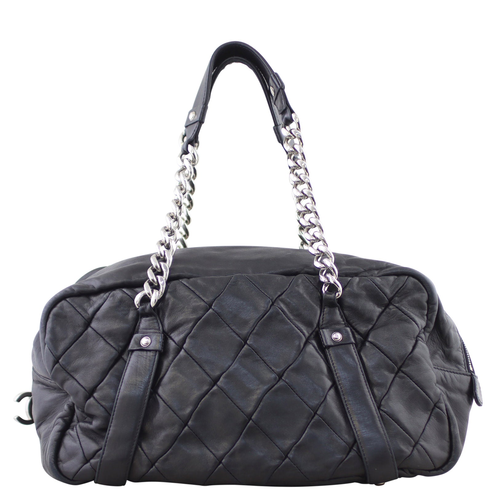 Chanel Diagonal Zip Bowler Bag front