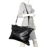 Saint Laurent Military ID Tote Large Croc-Embossed