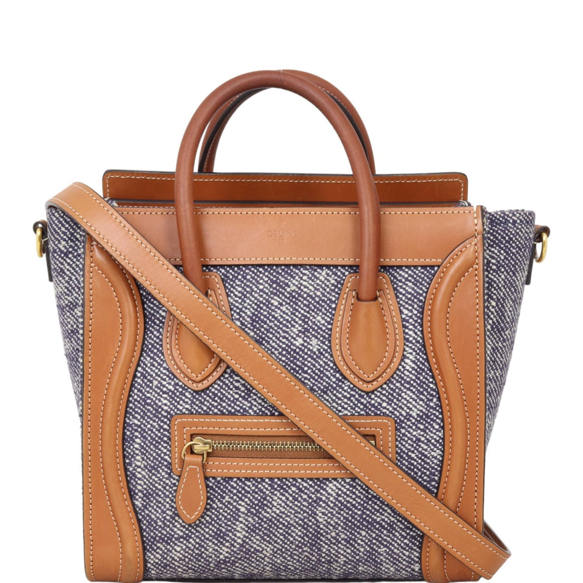 Celine Nano Luggage Tote Denim