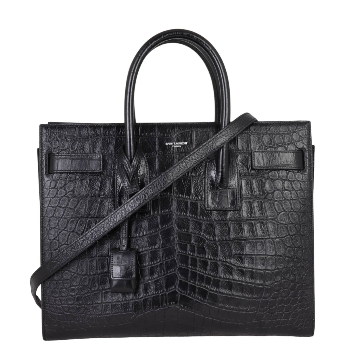 Saint Laurent Sac de Jour Small Croc-Embossed