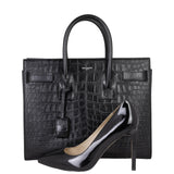 Saint Laurent Sac de Jour Small Croc-Embossed