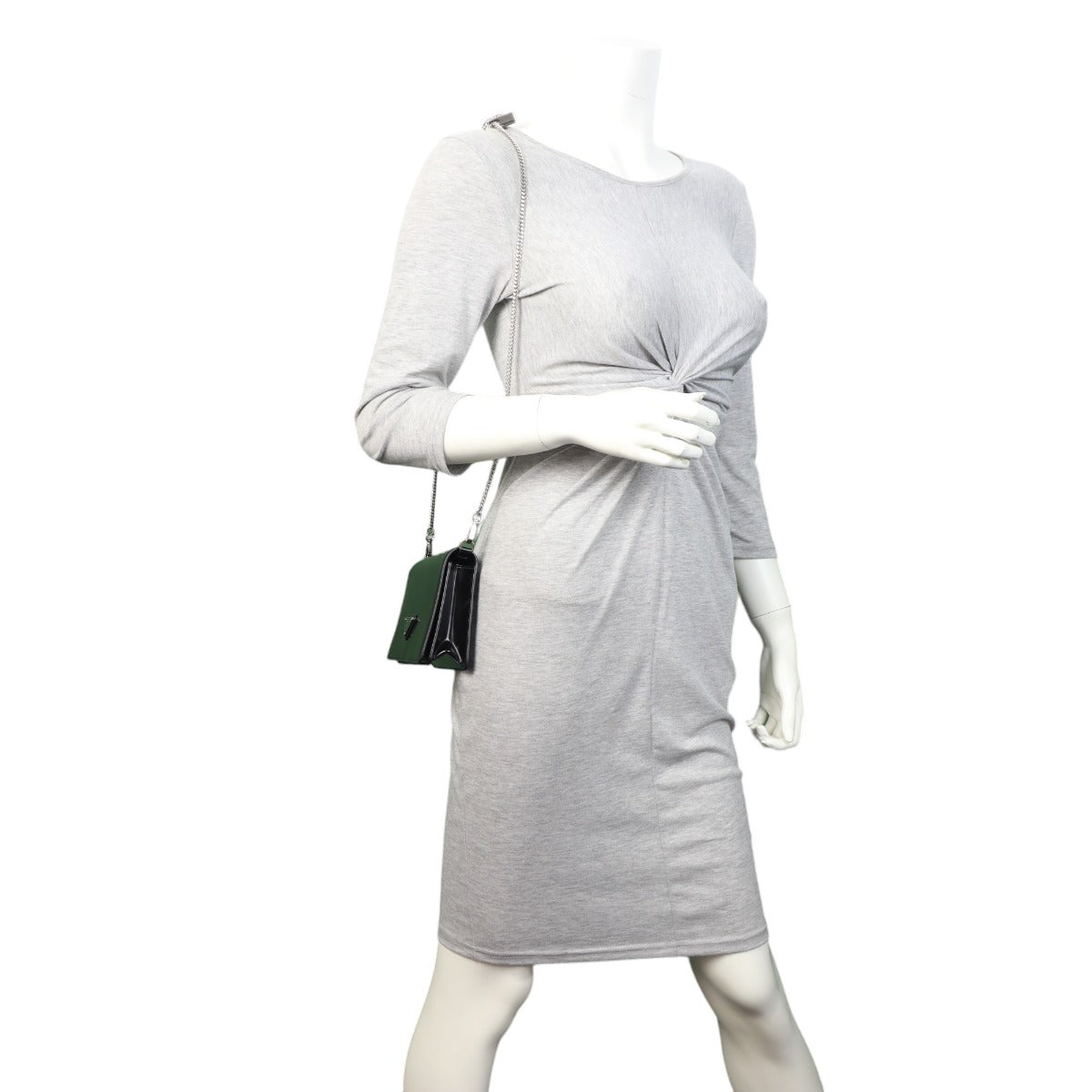 Prada Brushed Leather Chain Flap Bag