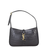 Saint Laurent Le 5 A 7 Hobo Croc-Embossed