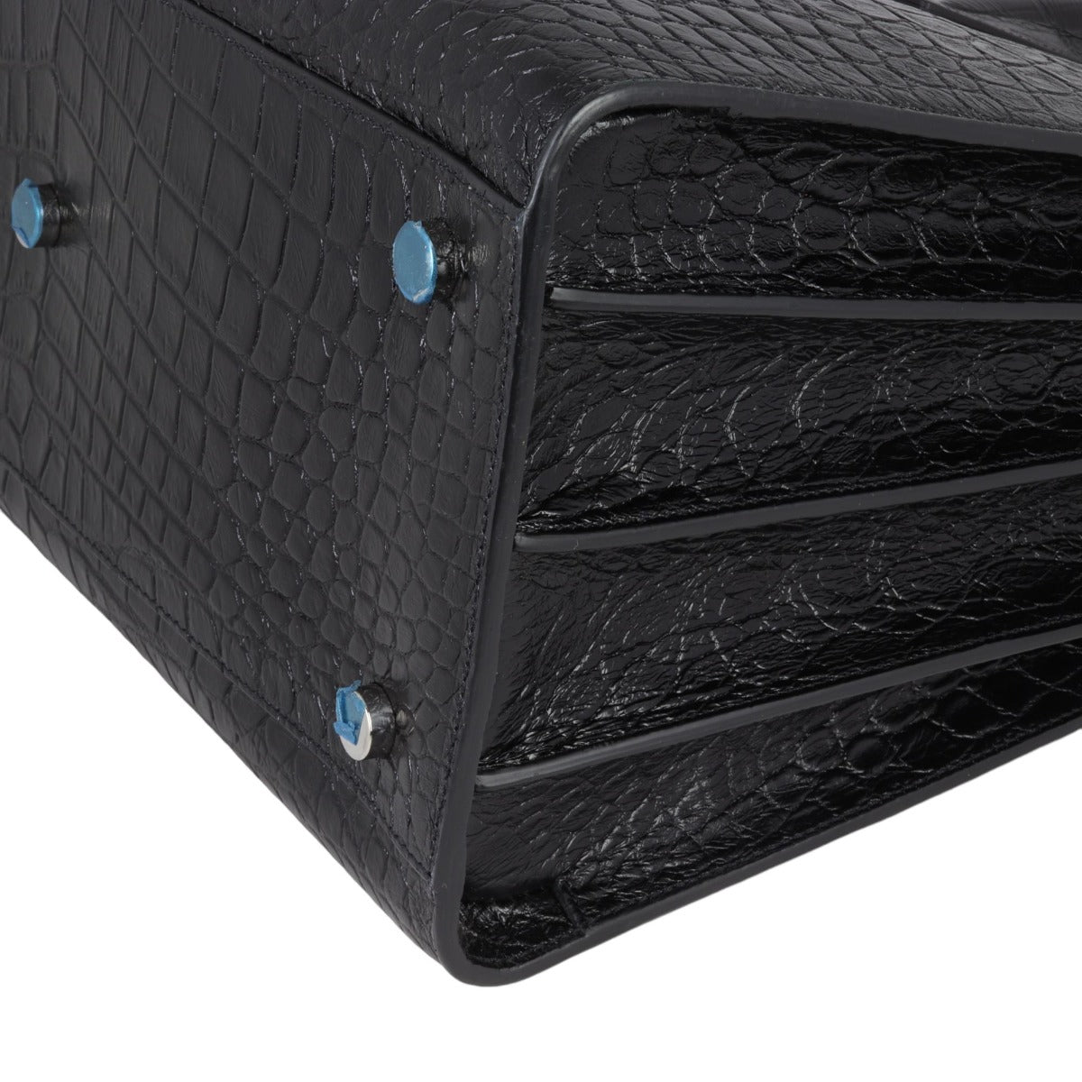 Saint Laurent Sac de Jour Small Croc-Embossed