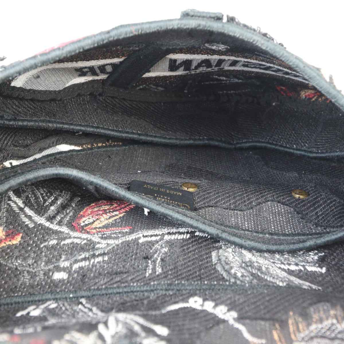 Dior Saddle Bag Embroidered Camouflage Flowers