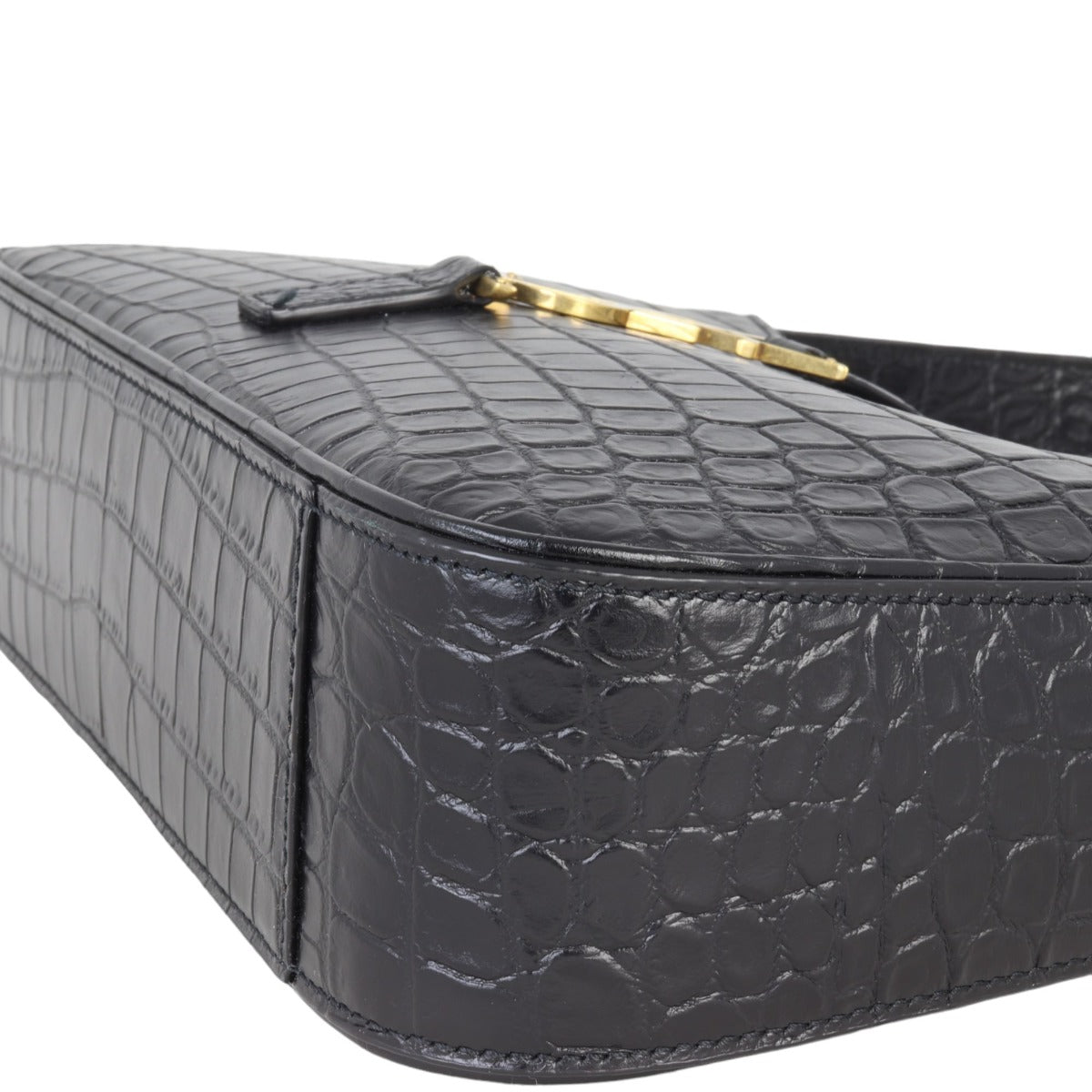 Saint Laurent Le 5 A 7 Hobo Croc-Embossed