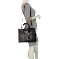 Saint Laurent Sac de Jour Small Croc-Embossed