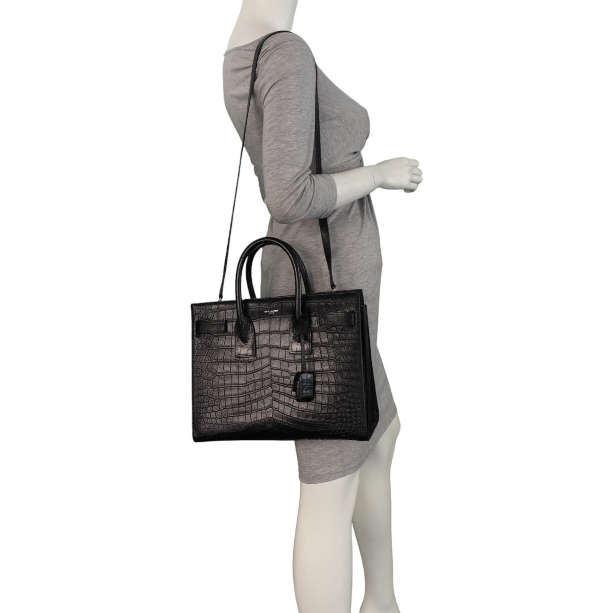 Saint Laurent Sac de Jour Small Croc-Embossed