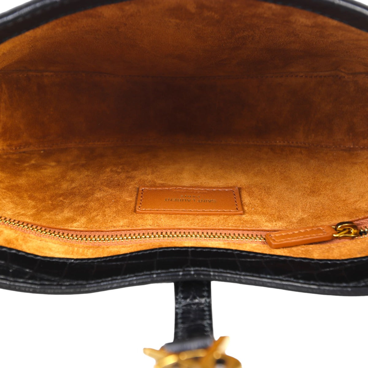 Saint Laurent Le 5 A 7 Hobo Croc-Embossed