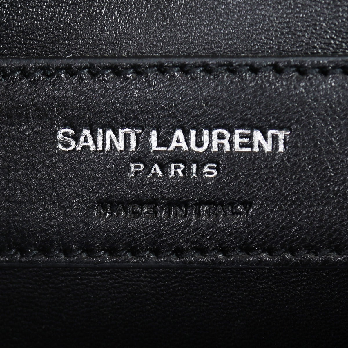 Saint Laurent Monogram Fringe Chain Bag Interior Stamp