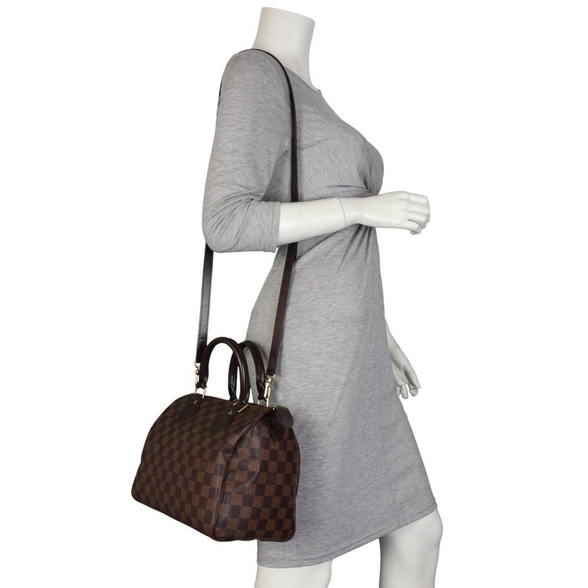 Louis Vuitton Speedy 25 Damier Ebene with Strap