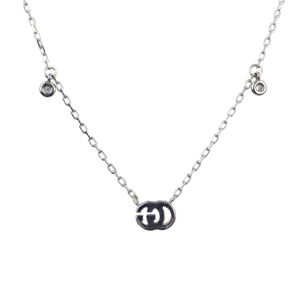 Gucci GG Running 18K White Gold Diamond Necklace