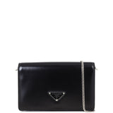 Prada Brushed Leather Chain Flap Bag