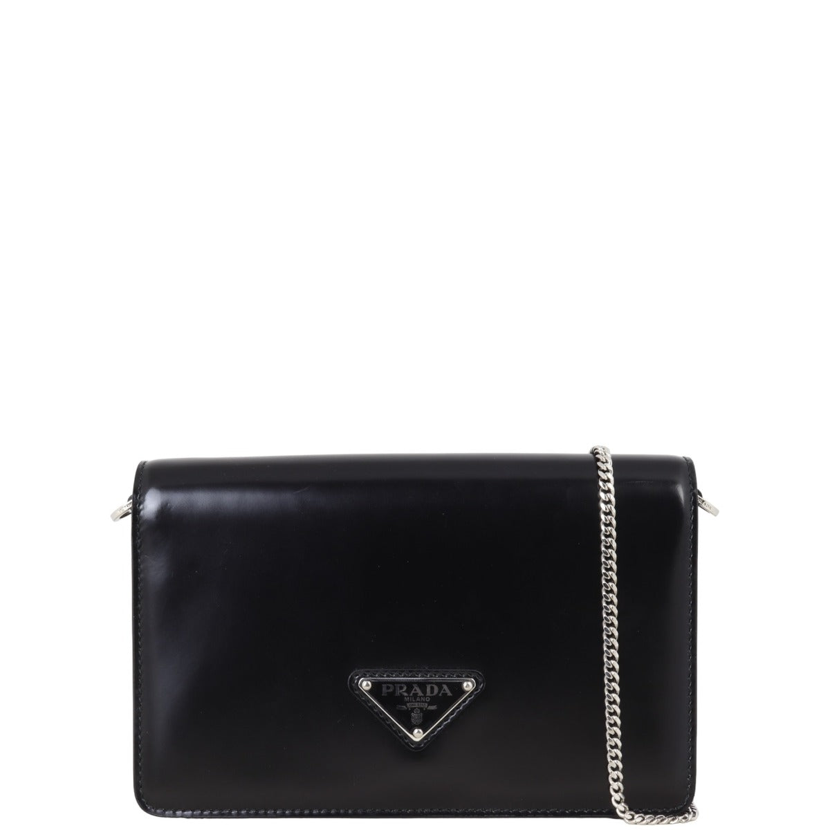 Prada Brushed Leather Chain Flap Bag