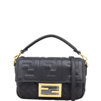 Fendi Baguette Mini Bag Embossed with Embroidered Strap