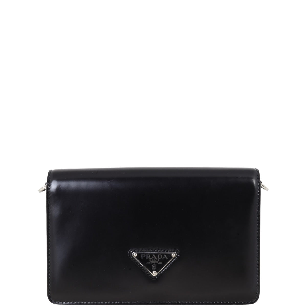 Prada Brushed Leather Chain Flap Bag
