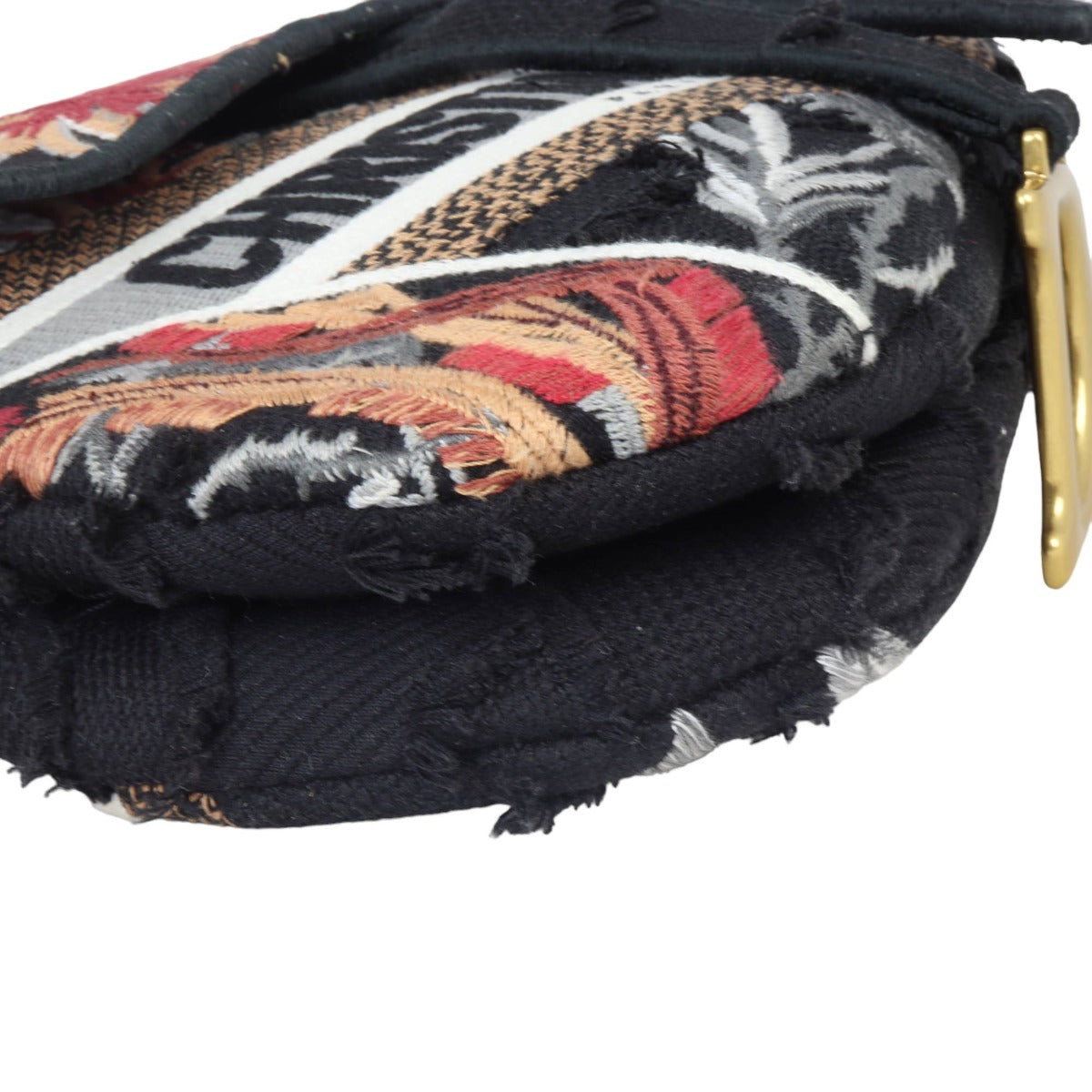 Dior Saddle Bag Embroidered Camouflage Flowers