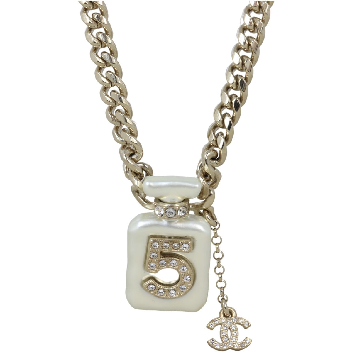 Chanel No.5 Crystal Perfume Bottle Necklace