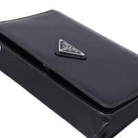 Prada Brushed Leather Chain Flap Bag