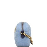 Gucci Pearl GG Marmont Denim Small Shoulder Bag