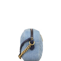 Gucci Pearl GG Marmont Denim Small Shoulder Bag