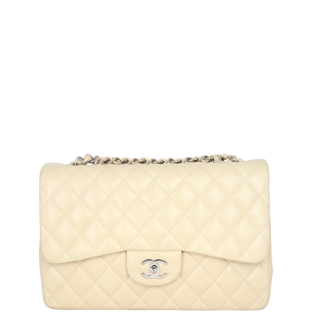 Chanel Classic Single Flap Jumbo | Beige Lambskin