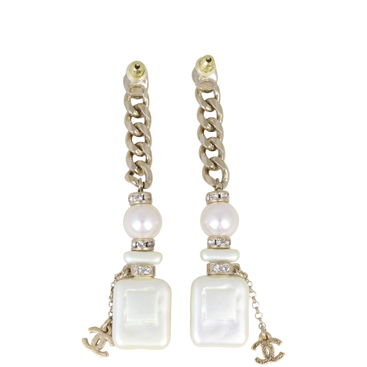 Chanel No.5 Crystal Perfume Bottle Drop Earrings