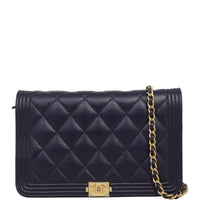 Chanel Boy Wallet on Chain | Navy Blue