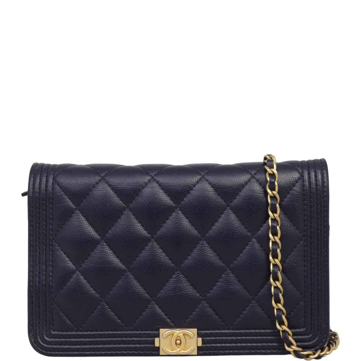 Chanel Boy Wallet on Chain | Navy Blue