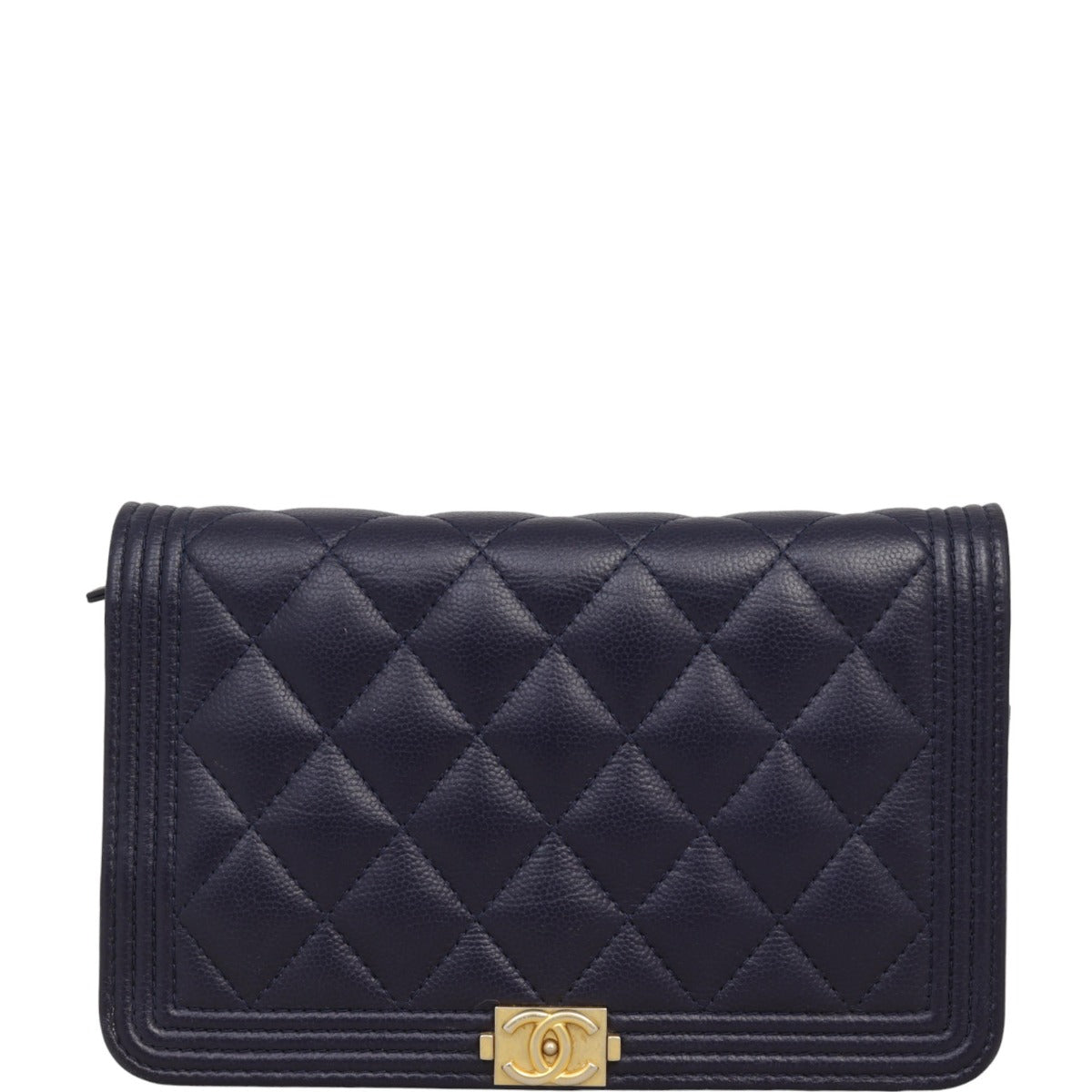 Chanel Boy Wallet on Chain | Navy Blue