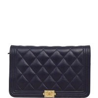 Chanel Boy Wallet on Chain | Navy Blue