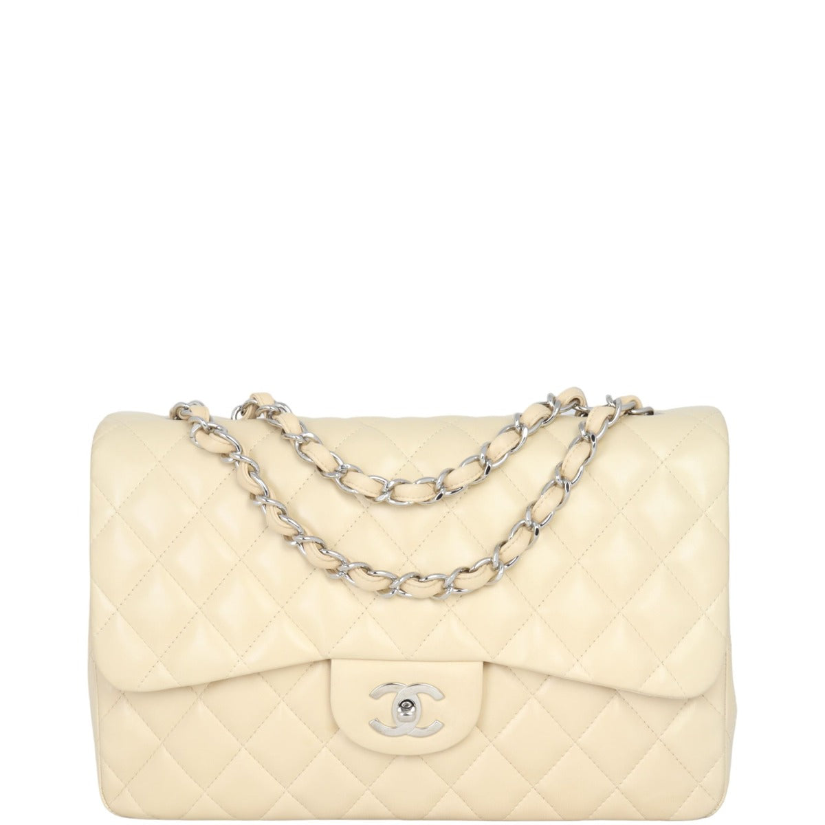 Chanel Classic Single Flap Jumbo | Beige Lambskin