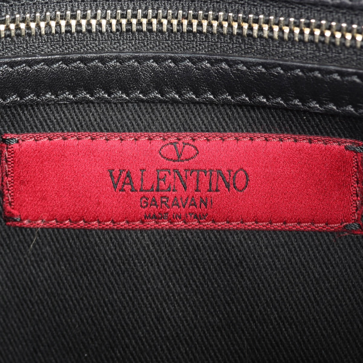 Valentino Vitello Rockstud Flap Bag Interior Stamp
