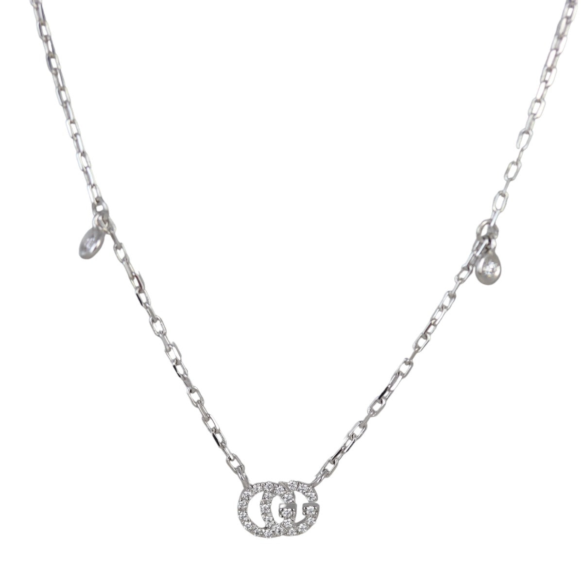 Gucci GG Running 18K White Gold Diamond Necklace