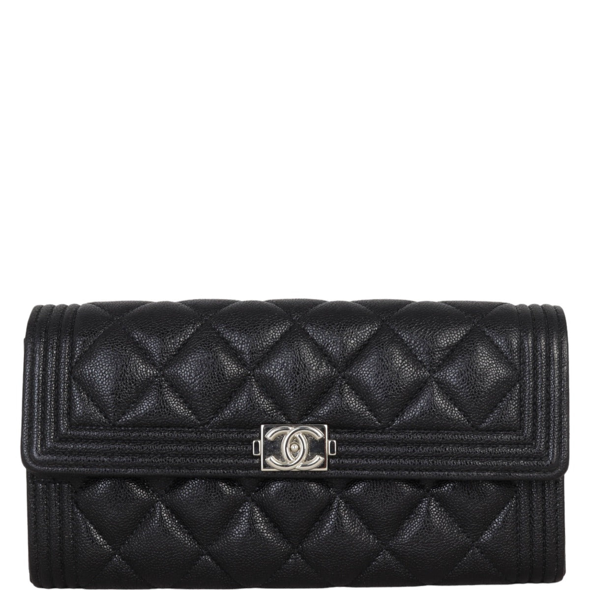 Chanel Boy Long Flap Wallet | Black SHW