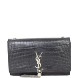 Saint Laurent Kate Tassel Chain Bag Medium Croc-Embossed