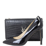 Saint Laurent Kate Tassel Chain Bag Medium Croc-Embossed