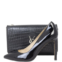 Saint Laurent Kate Tassel Chain Bag Medium Croc-Embossed