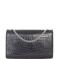 Saint Laurent Kate Tassel Chain Bag Medium Croc-Embossed