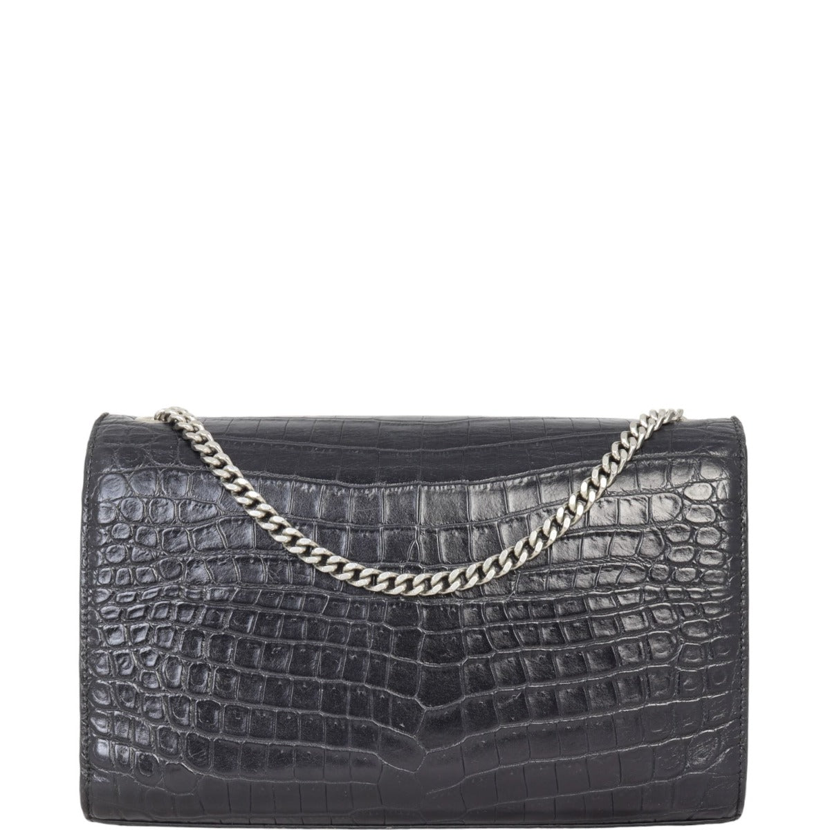Saint Laurent Kate Tassel Chain Bag Medium Croc-Embossed
