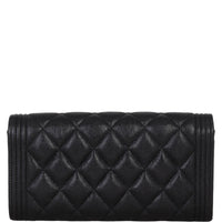 Chanel Boy Long Flap Wallet | Black SHW