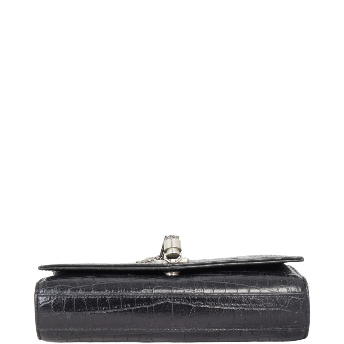 Saint Laurent Kate Tassel Chain Bag Medium Croc-Embossed